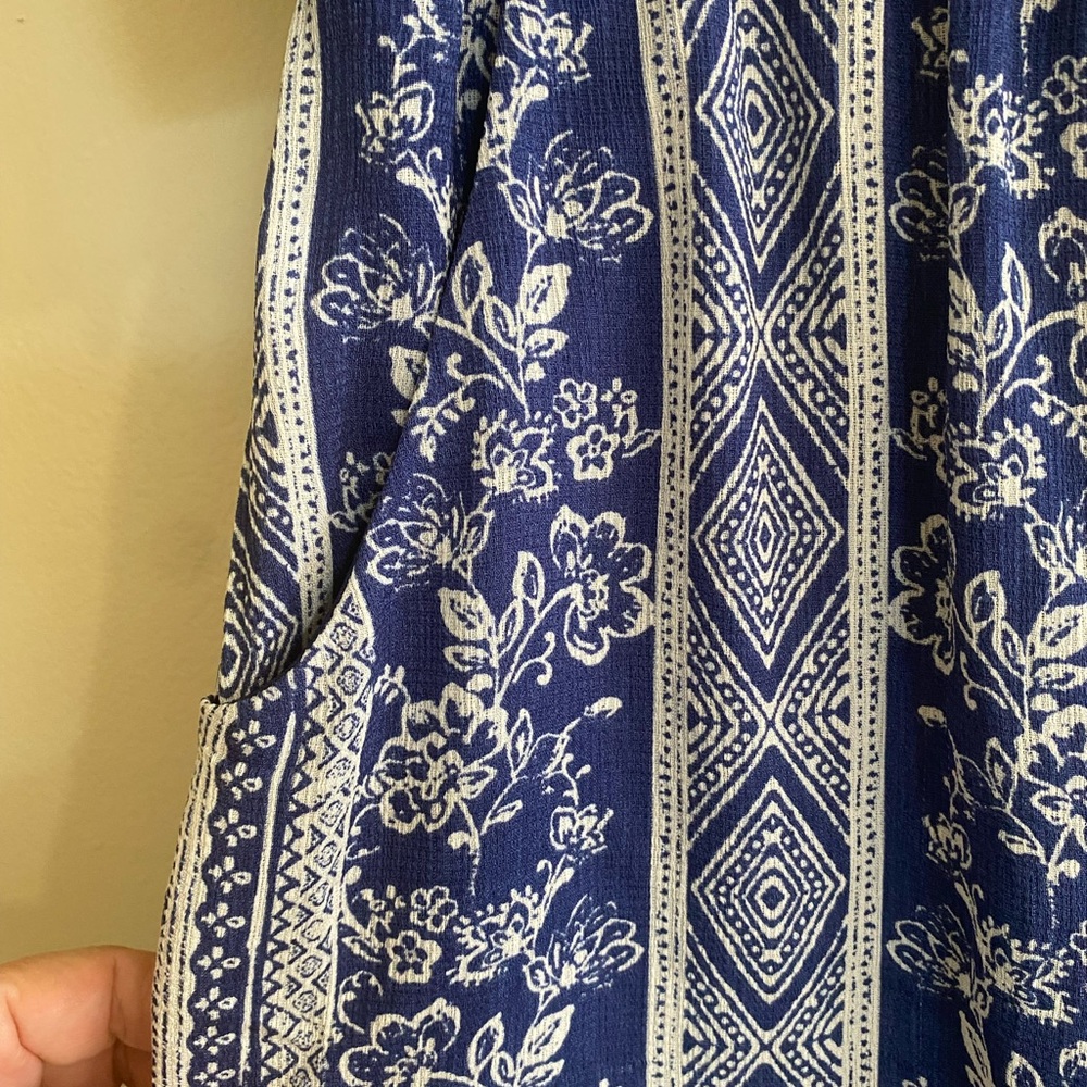 Blue Patterned Women's Jumpsuit - image 3